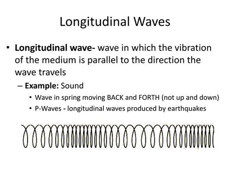 longitudinal wave types  waves longitudinal