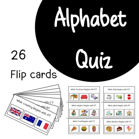 alphabet quiz cards   teachers
