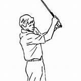 Coloring Golfer sketch template