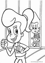 Jimmy Neutron Coloring Pages Cartoon Color Character Sheets Printable Kids Book Print sketch template