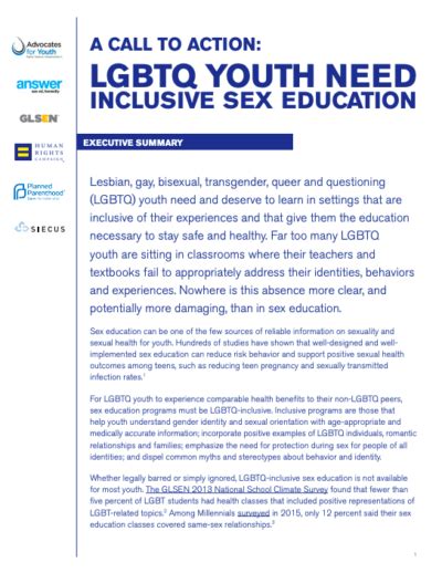 a call to action lgbtq youth need inclusive sex education hrc