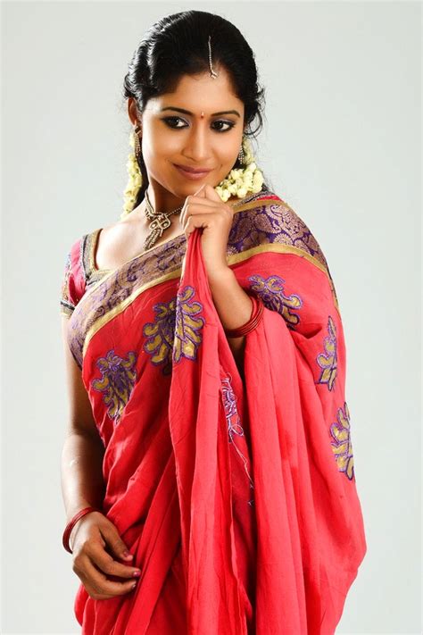 South Indian Saree Wearing Beautiful Girl Prameela Latest