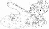 Coloring Pages Fishing Kids Printable Sheets Activityshelter sketch template