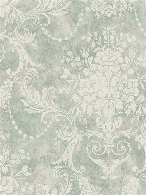 French Bouquet Vintage Turquoise Wallpaper Vf31104 By