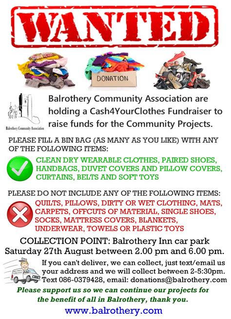 clothes donation fundraiser village  balrothery