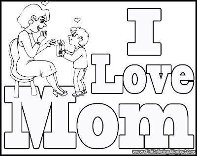 love mom coloring page