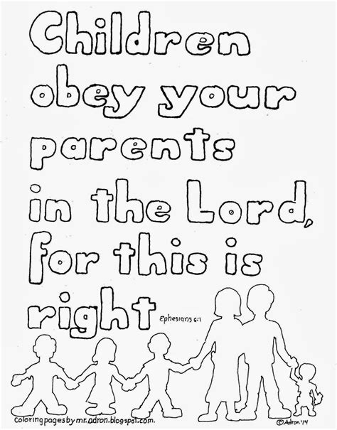 coloring pages  kids   adron children obey  parents