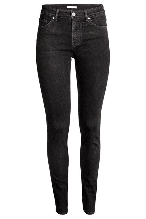 black skinny jeans  fall  ripped  high waisted black jeans