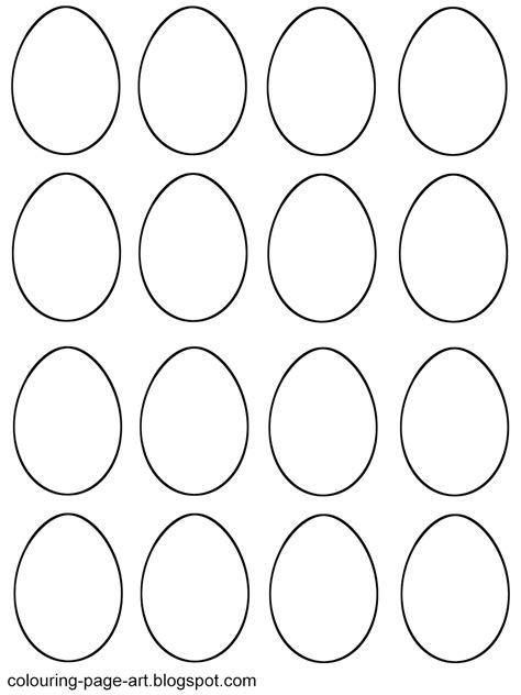 blank easter egg templates colouring page art