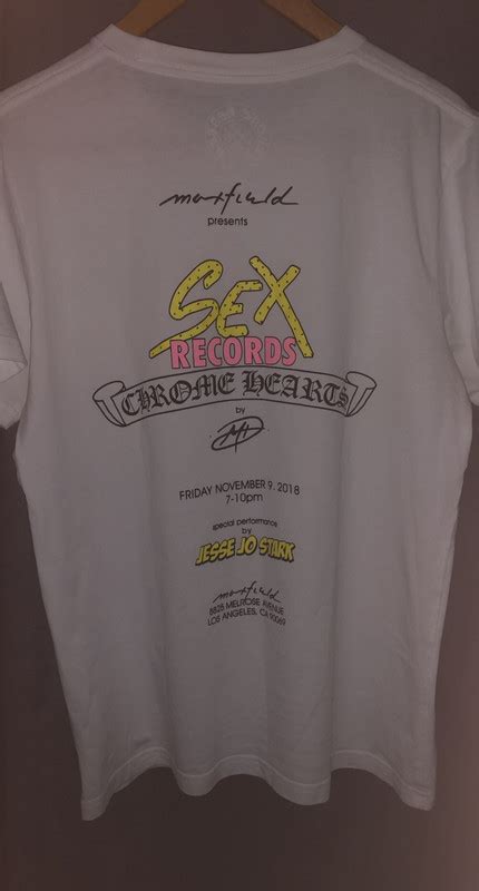 chrome hearts tee shirt collab sex records vinted