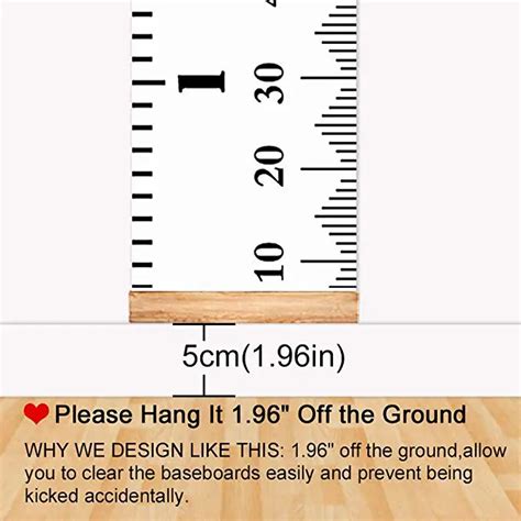 wall hanging removable  height chart measure kids growth buy removable  height chart