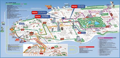 large printable tourist attractions map  manhattan  york city