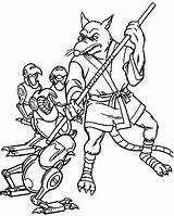 Splinter Coloring Pages Fighting Master Robot Getcolorings Printable sketch template