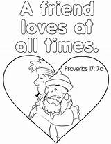 Coloring Bible Proverbs Pages Friend Loves 17 Times Sheets Friends Info sketch template