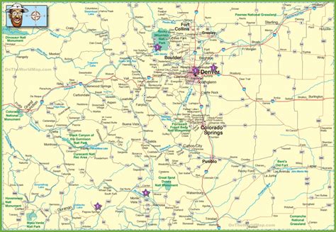 colorado state map  counties  cities printable map