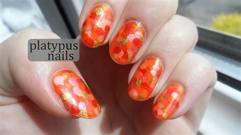 loonyplatypus nails day  orange nails