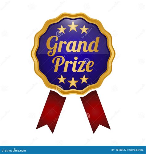 grand prize label  white background stock illustration illustration  championship