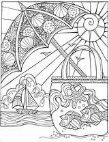 Coloring Pages Beach Summer Adult Adults Umbrella Printable Coloriage Escape Ado Favecrafts Sheets Colouring Vacances Plage Colorier Coloriages Adultes Choose sketch template