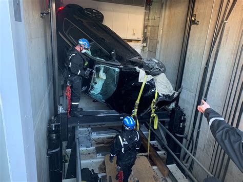 car falls  elevator shaft  vancouver audi warehouse citynews vancouver