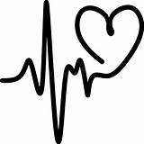 Heartbeat Cardiogram Lone Semplice Mediche Icona Cardiogramma Cardiaco Cuore Polso Sullo Battito Nero Segno Piatta Rossi Impulso Bianchi Blu sketch template