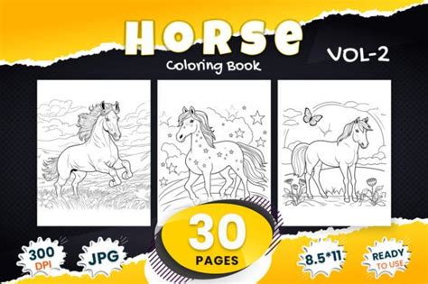 horse coloring book vol  graphic  monster design creative fabrica
