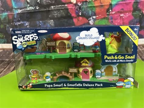 smurfs micro village papa smurf smurfette deluxe pack collection