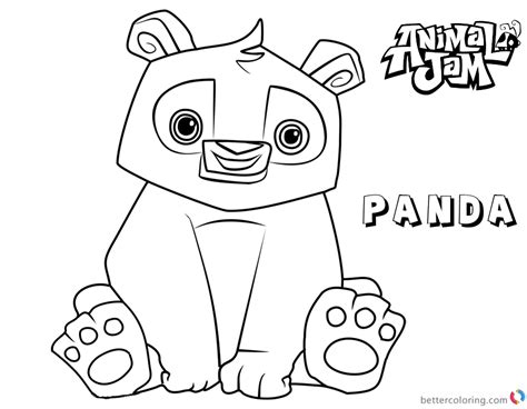 animal jam coloring pages panda  printable coloring pages