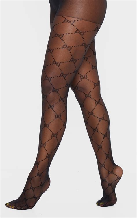 black patterned tights accessories prettylittlething ie