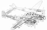 Lockheed P38 Cutaway Thingscutinhalfporn Bomber sketch template