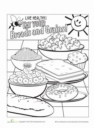 food groups coloring page breads  grains school theme food food coloring pages group