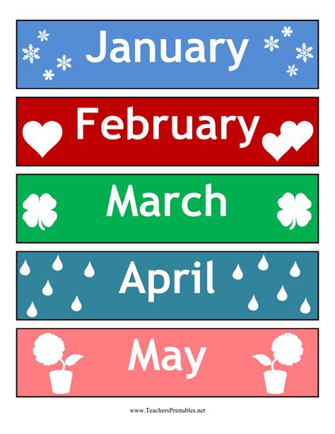 calendar months cards template  printable  templateroller