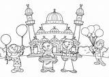 Masjid Sketsa Paud Mewarnai Menggambar Tk sketch template