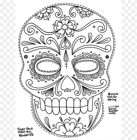 el  de los muertos skull coloring pages