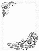 Henna Colouring Tradition Mehndi Casket Stylized Decorating sketch template