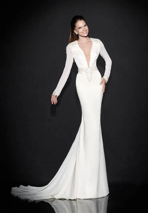 Buy White Mermaid Evening Dress Long Sleeve Women