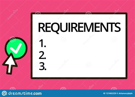 conceptual hand writing showing requirements business photo text