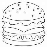 Coloring Hamburger Pages Sheet Template Food sketch template