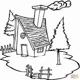 Coloring Pages Village Cottage House Houses Printable Kids Color Cabin Colouring Sheets Scene Log Small Cold Sheet Print Drawing Homes sketch template