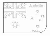 Flag Australian Australia Colouring Print Colour Ichild sketch template