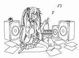 Coloring Pages Miku Hatsune Anime Vocaloid Manga Girls Library Clipart Color Sad Getcolorings Comments sketch template
