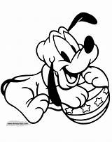 Baby Pluto Coloring Pages Disney Goofy Printable Babies Disneyclips Playing Ball Mickey Funstuff sketch template