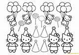 Kitty Hello Christmas Kit Pages Coloring Color sketch template
