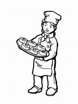 Pintar Cuoco Profesiones Pasticcere Panadero Oficios Pastelera Panaderos Disegnidacolorareonline Bandeja Forno Colorati Pastisser Colorato Biscotti sketch template