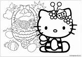 Kitty Hello Easter Pages Eggs Coloring Kids Color sketch template