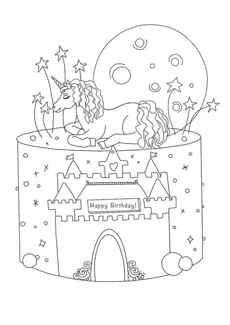 review  happy birthday coloring pages unicorn