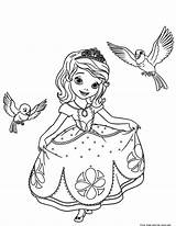 Coloring Sofia First Princesses Disney Pages Kids Printable Simple Print sketch template
