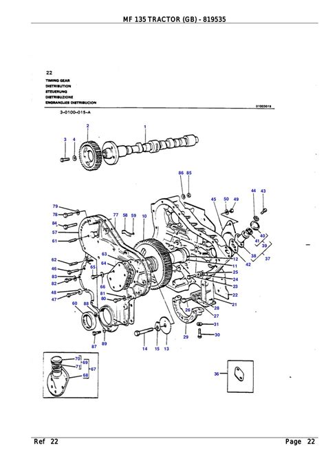 massey ferguson mf  tractor gb service parts catalogue manual p