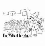 Coloring Pages Jericho Joshua Walls Bible Wall Printable Sunday School Jordan Battle Caleb Achan Clipart Crossing River Crafts Israelites Children sketch template