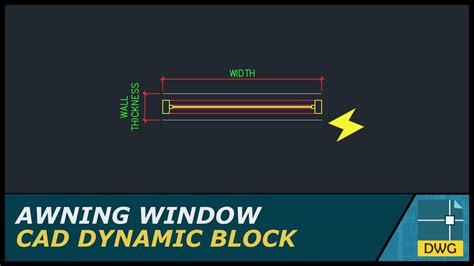 awning window autocad dynamic block plan view youtube