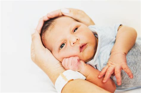 close  portrait  newborn  day  baby stock image image